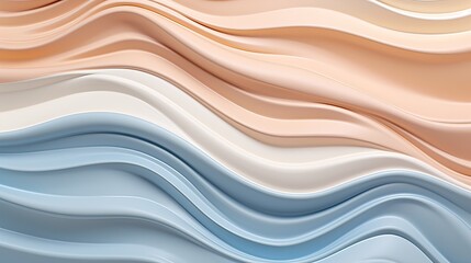 Fototapeta premium Wavy abstract background. Brightly colored polymer surface with a wavy shape. A dynamic plastic form.
