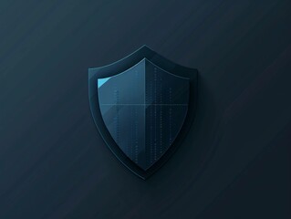 A sleek, minimalist digital shield icon in the center of a plain background. Subtle binary code lines are faintly visible, enhancing the concept of cybersecurity without clutter.