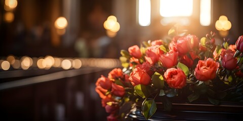 Church Funeral Service: A Time for Solemn Remembrance and Religious Memorial. Concept Funeral Service, Church, Solemn Remembrance, Religious Memorial, Condolences