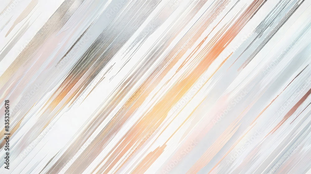 Poster a minimalist background with thin, precise brush strokes of metallic acrylic colors on a smooth, lig