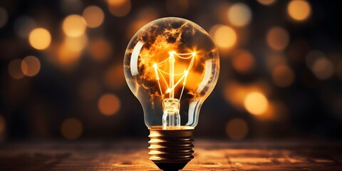 Innovative Solution and Connection Illuminated: Digital Light Bulb Symbolizing Creativity. Concept Innovative Solutions, Connection Illuminated, Digital Light Bulb, Creativity Symbolism