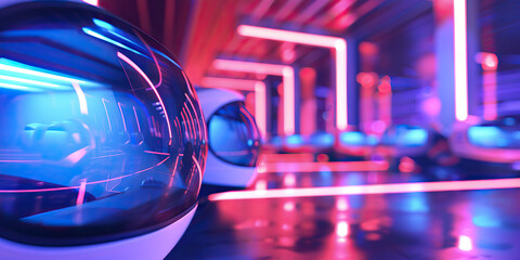 Virtual Reality Theme Park: A theme park where visitors can immerse themselves in virtual reality worlds and adventures, with rides and attractions that blur the lines between reality and fantasy.