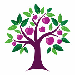 Plum tree logo vector illustration 