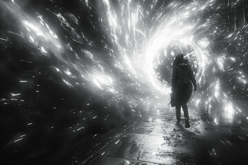 The relentless march of time etched upon the face of a distant pulsar, its regular pulses a cosmic clock ticking away the ages. Concept of cosmic timekeeping. Generative Ai.