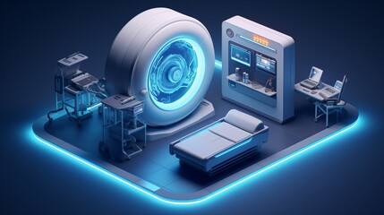 Realistic isometric rendering of advanced medical imaging technology