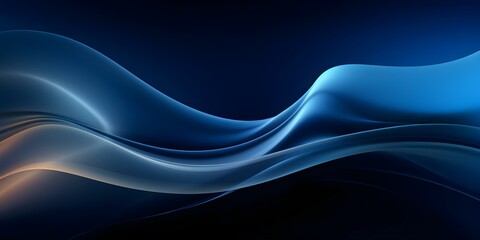 Modern and Elegant Dark Blue Gradient Design with Flowing Wavy Shapes. Concept Graphic Design, Modern, Elegant, Dark Blue Gradient, Wavy Shapes