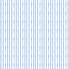 Obraz premium Seamless pattern, thin watercolor stripes of blue color. For printing on fabric, wallpaper, paper. Transparent background