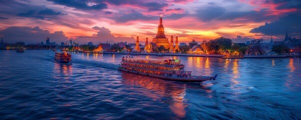 Tourist attractions famous landmarks travel of Thailand.