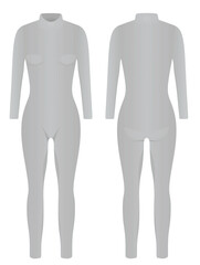 Grey woman jumpsuit. vector illustration