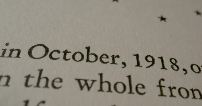 Book Text Macro October 1918 Tilt Up