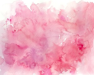Fototapeta premium Abstract pink watercolor background texture on white, hand painted on paper 
