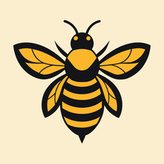 A beautiful honey bee logo concept vector art illustration, a flying honey bee logo illustration