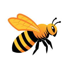 A beautiful honey bee logo concept vector art illustration, a flying honey bee logo illustration