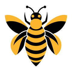 A beautiful honey bee logo concept vector art illustration, a flying honey bee logo illustration