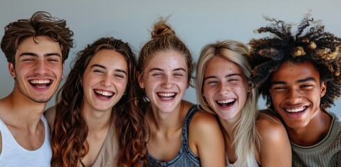 Fototapeta premium Group of Young People Laughing Together