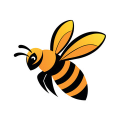 A beautiful honey bee logo concept vector art illustration, a flying honey bee logo illustration