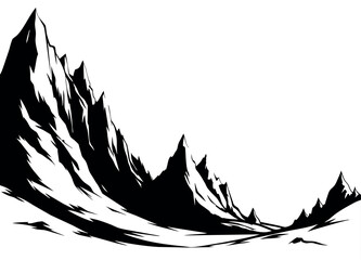 Fototapeta premium A Big Mountain with hills vector silhouette, a desert vector silhouette