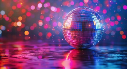 Fototapeta premium Floating Shiny Disco Ball