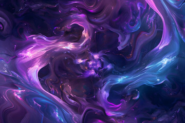 Fototapeta premium mysterious swirling shapes in purple and blue, evoking creativity and imagination. generative ai