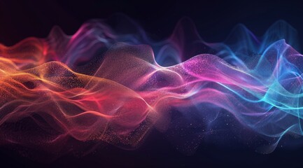 Fototapeta premium Vibrant Light Wave on Black Background