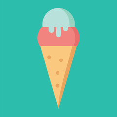 cone ice cream vector art illustration, a cone ice cream vector illustration