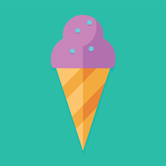 cone ice cream vector art illustration, a cone ice cream vector illustration