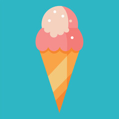 cone ice cream vector art illustration, a cone ice cream vector illustration