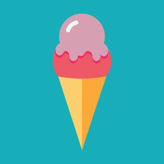 cone ice cream vector art illustration, a cone ice cream vector illustration