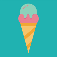 cone ice cream vector art illustration, a cone ice cream vector illustration