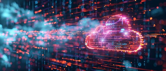 Modern Technology Concepts: Digital technology, data exchange, cloud computing, global business.