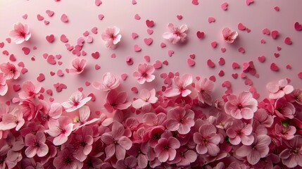 Obraz premium Floating Pink Flowers