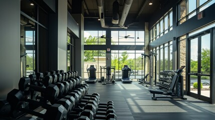 The modern gym interior