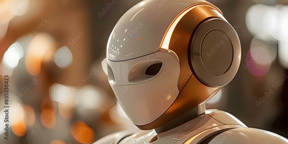 Poster revolutionizing daily life: how ai transforms with automation, robotics, chatbots, and biometrics. c