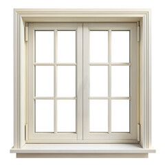 White Framed Double Window