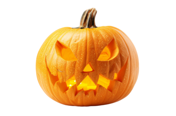 halloween pumpkin isolated on white, cutout PNG
