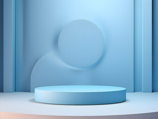 Minimalist podium for product, 3d white stage with product stand, podium for product presentation, 3D scene Background to display products