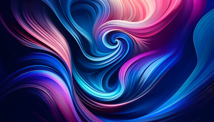 Obraz premium Vibrant Abstract Fluid Art: Dynamic Swirls of Blue and Pink Colors