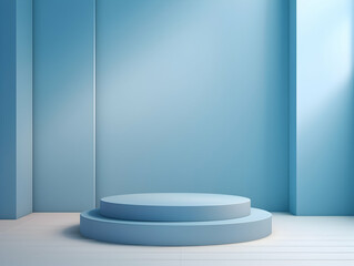 Minimalist podium for product, 3d white stage with product stand, podium for product presentation, 3D scene Background to display products
