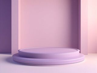 Minimalist podium for product, 3d white stage with product stand, podium for product presentation, 3D scene Background to display products