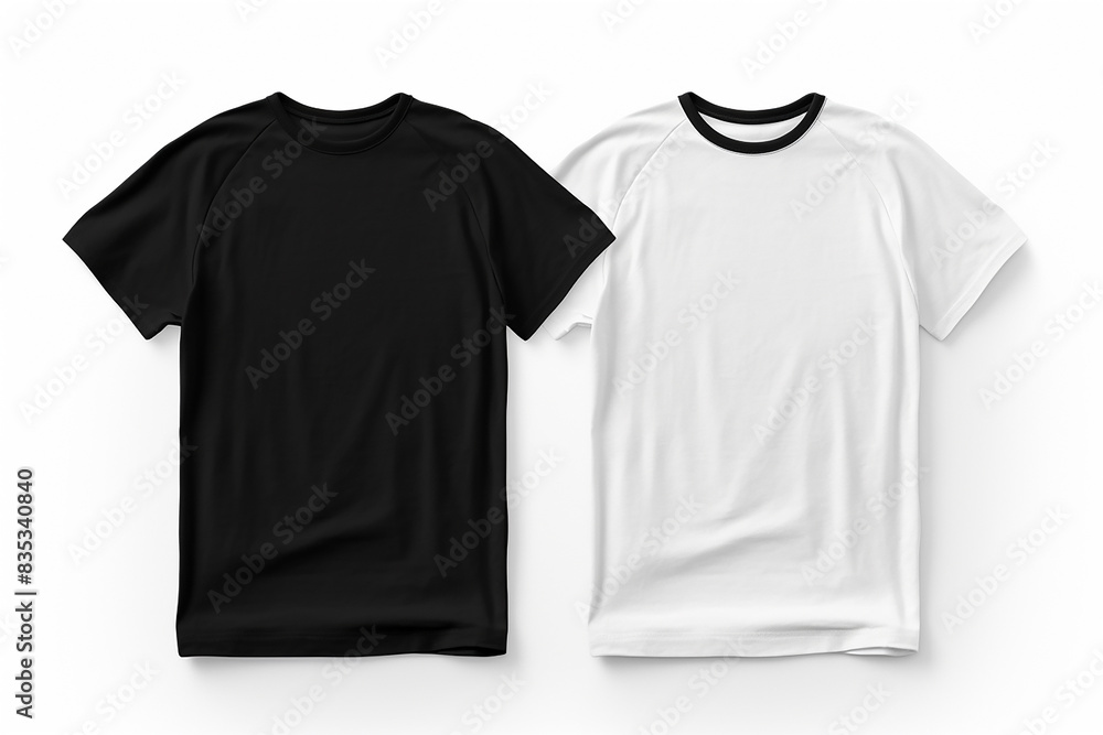 Wall mural black and white t-shirt mockup mockup of realistic