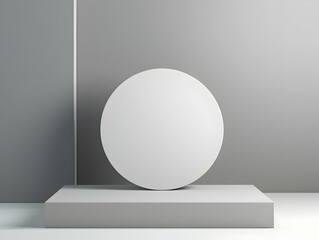 Minimalist podium for product, 3d white stage with product stand, podium for product presentation, 3D scene Background to display products