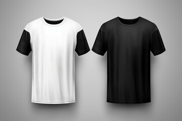 Black and white t-shirt mockup Mockup of realistic