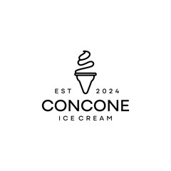 Logo Design for Ice Cream Cone with Wafer for Bars and Restaurants