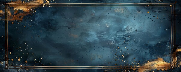 Starry sky with golden and blue cosmic nebula background