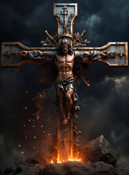 Jesus Christ on the iron cross