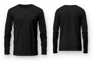 Blank black long sleve t-shirt mock_up template front