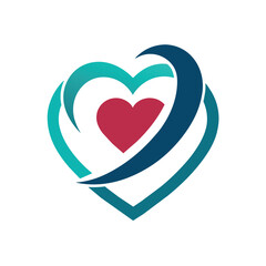 Minimal and simple medical logo concept vector art illustration,  a heart shape medical logo