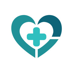 Minimal and simple medical logo concept vector art illustration,  a heart shape medical logo