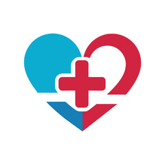 Minimal and simple medical logo concept vector art illustration,  a heart shape medical logo
