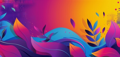 Modern Eid ul Adha banner with abstract shapes and bold colors for a vibrant look with copy space for text